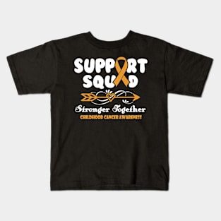 Childhood Cancer Awareness Support Squad Stronger Together - In This Family We Fight Together Kids T-Shirt